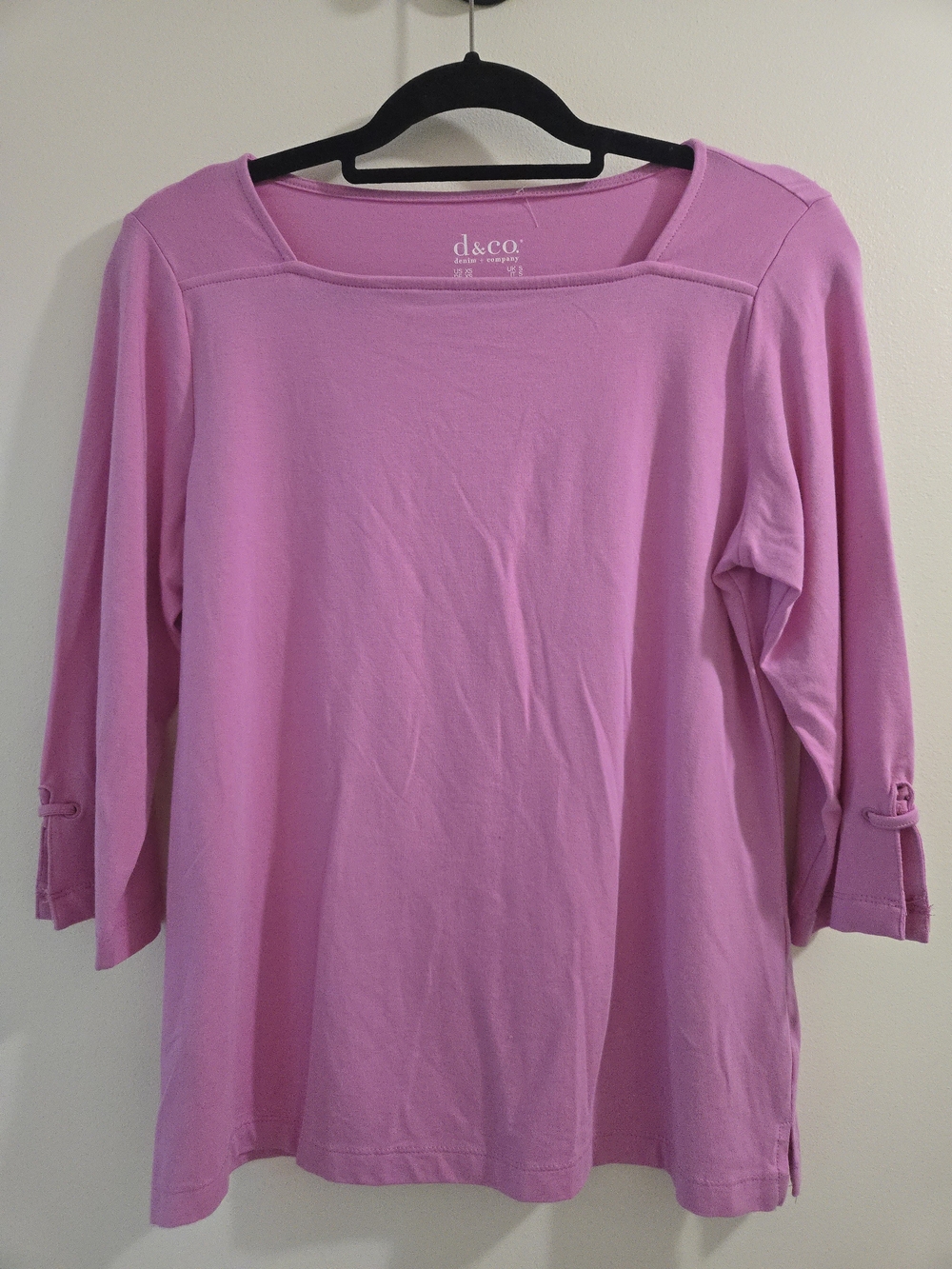 d&co. Pink Boatneck 3/4 Sleeve Top